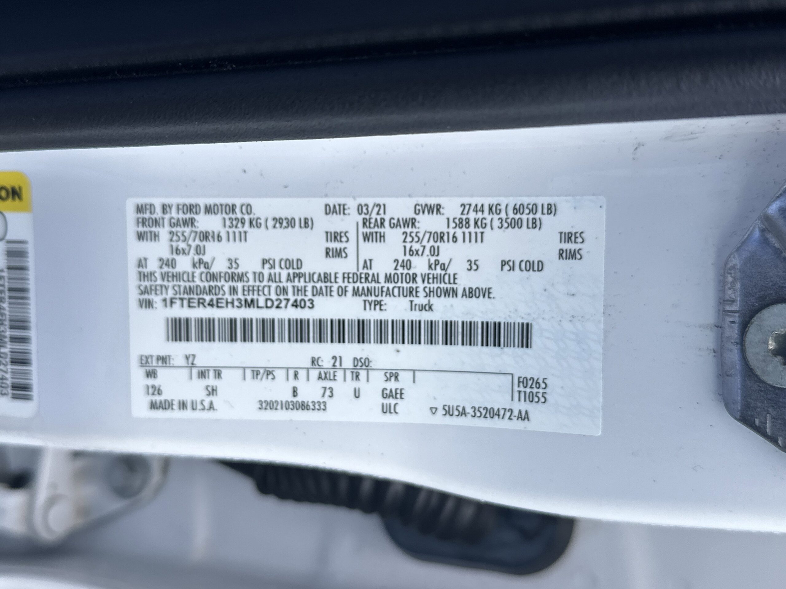 2021 Ford Ranger
