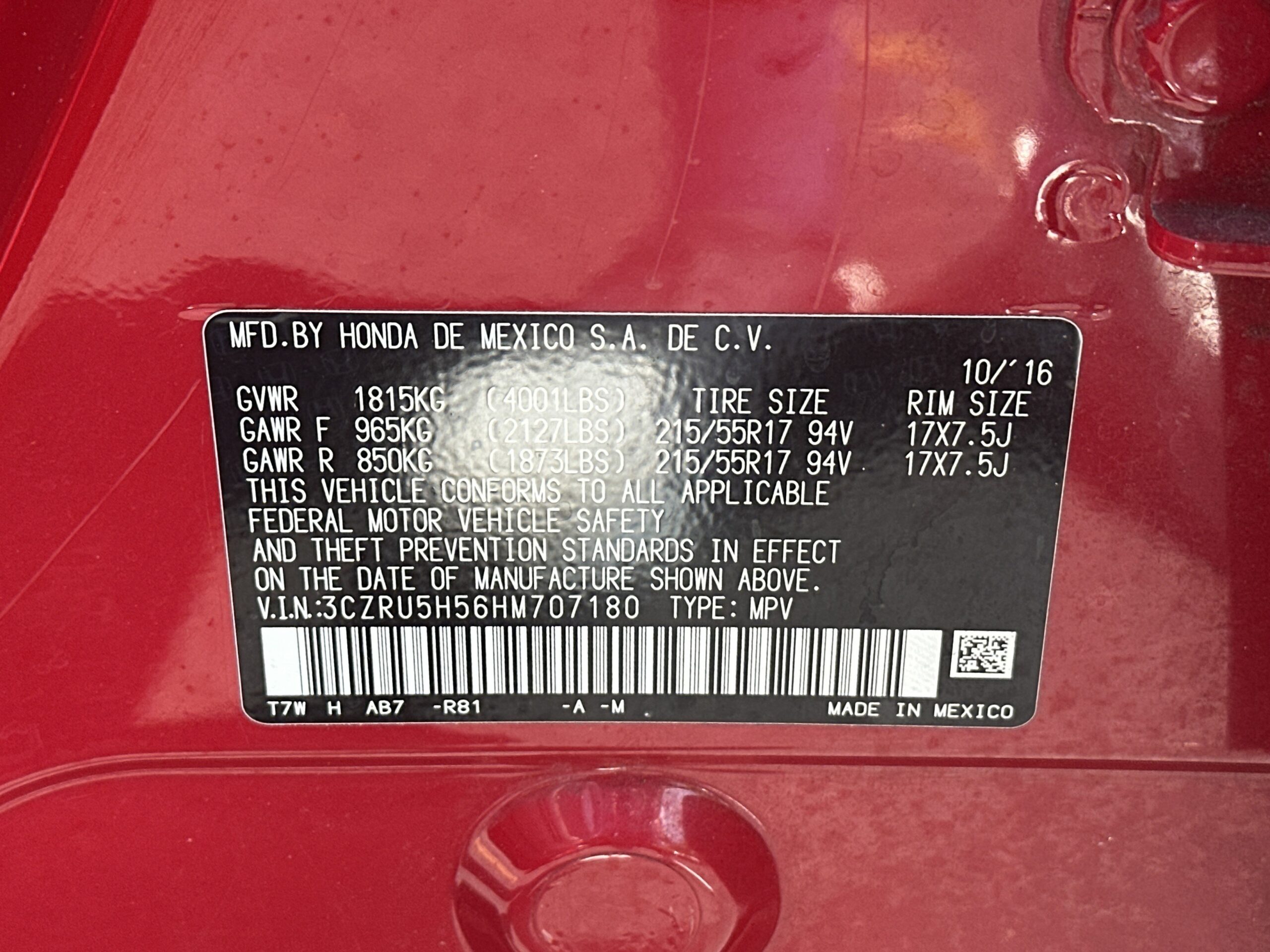 2017 Honda HR-V EX
