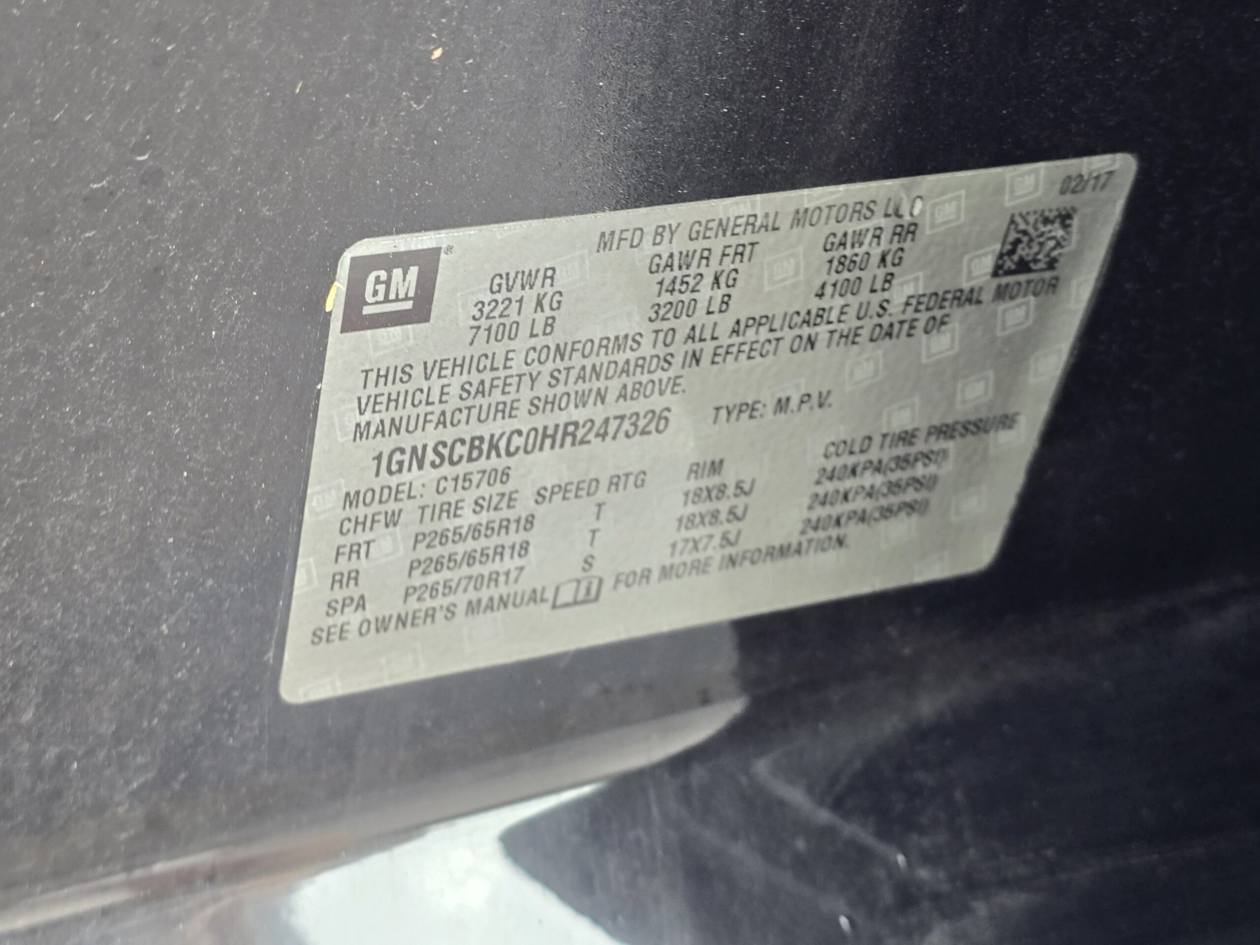 2017 Chevrolet Tahoe LT