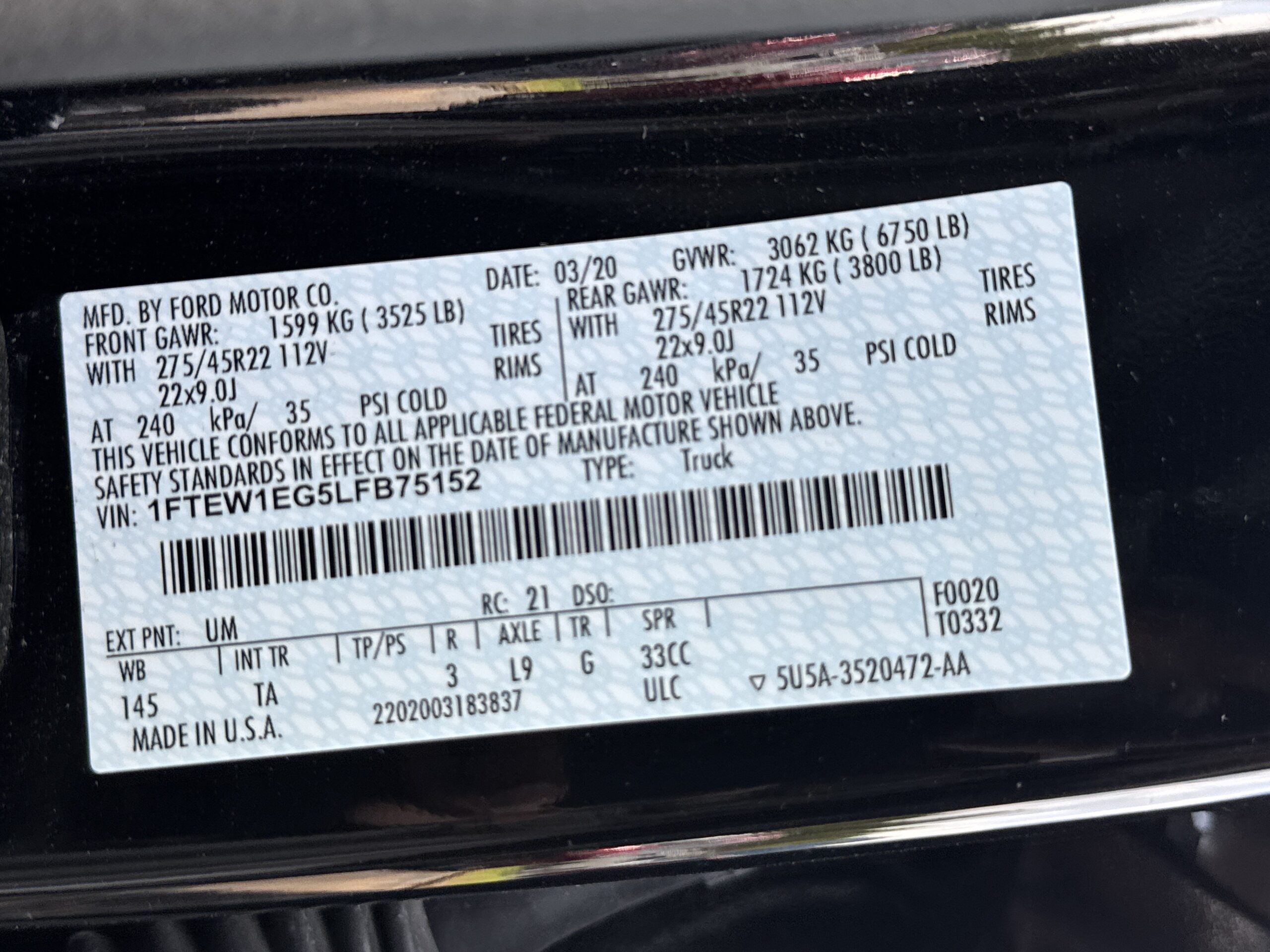 2020 Ford F-150 Limited