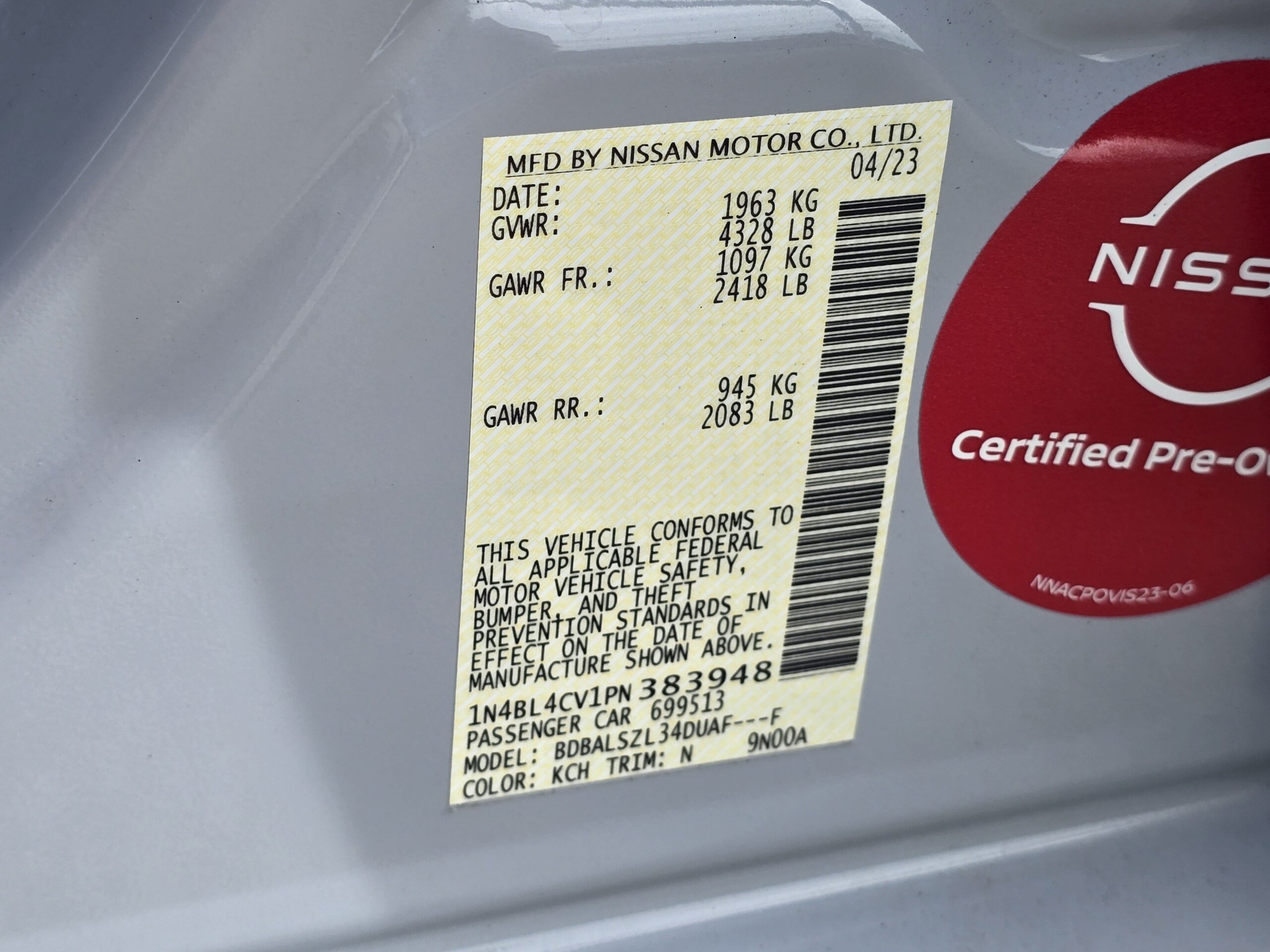 2023 Nissan Altima 2.5 SR