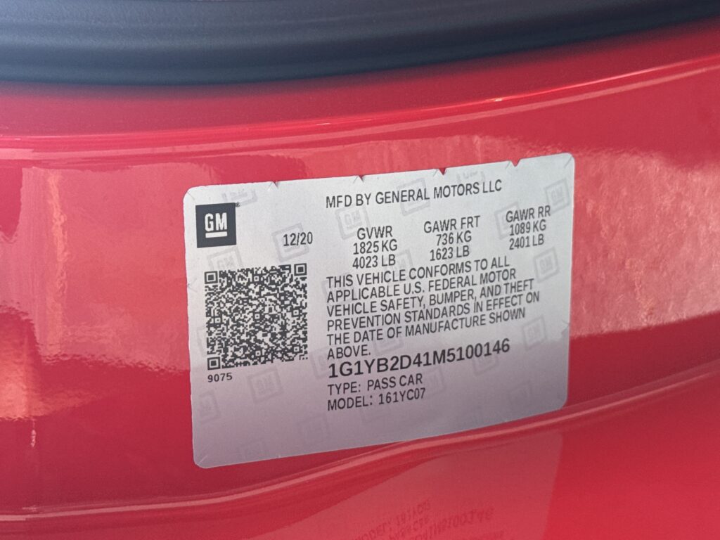 2021 Chevrolet Corvette 2LT